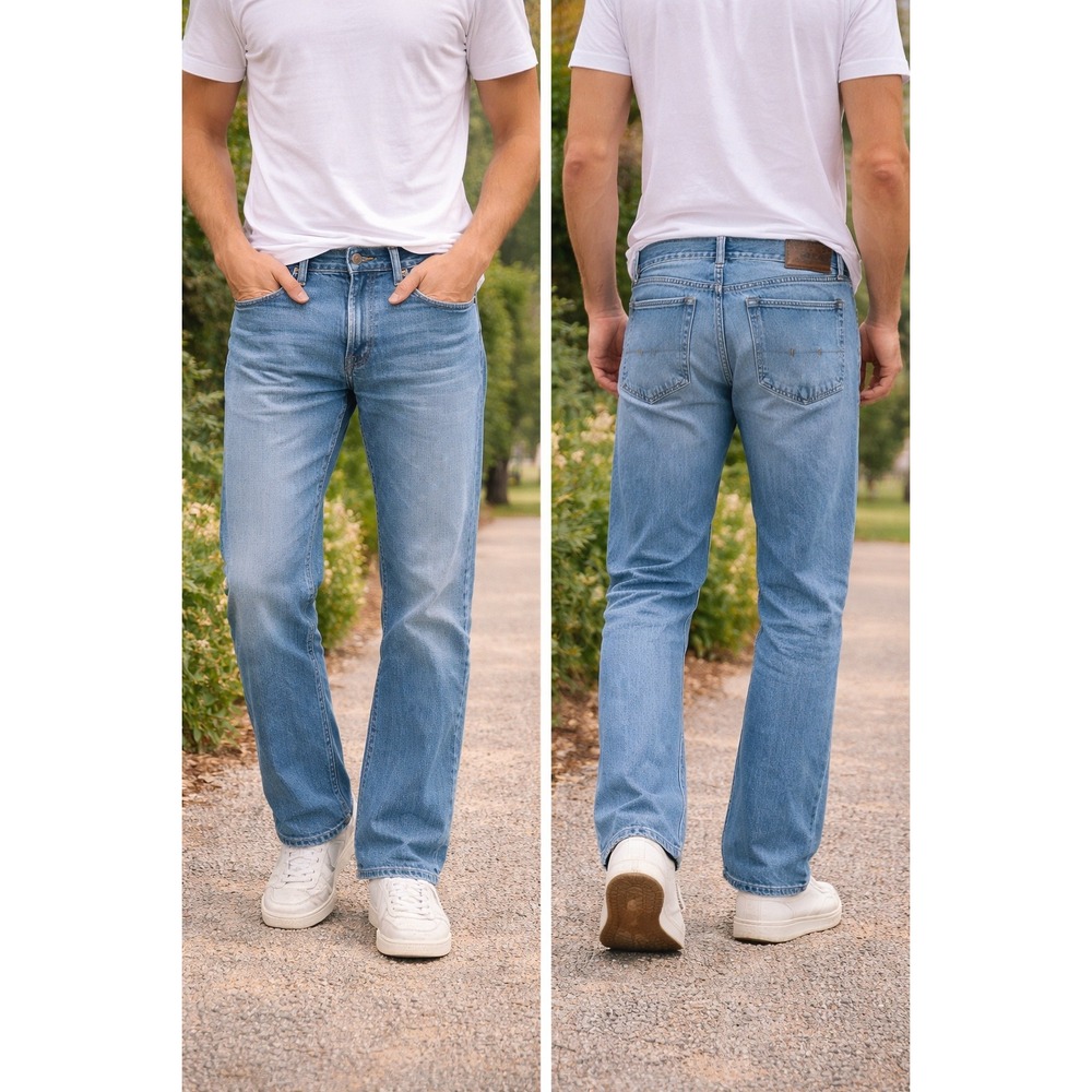WB7 Polo Ralph Lauren Men's Light Wash Denim Jeans Classic Fit Casual Size 38